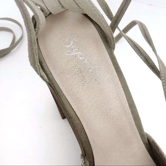 SOLD Seychelles Drift Ankle Tie Tan Suede Heels - Picture 5 of 8